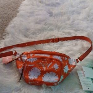 Kate Spade Orange and White Floral Crossbody Bag